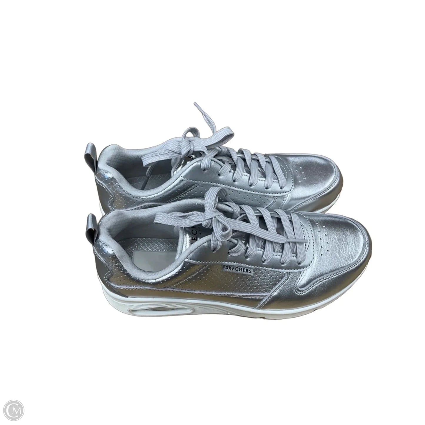 Shoes Sneakers By Skechers In Silver, Size: 8