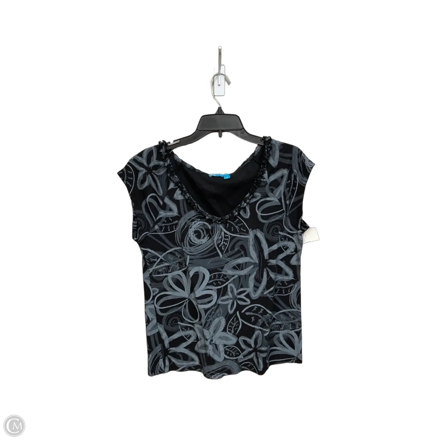 Top Short Sleeve By Fresh Produce In Black & Grey, Size: M