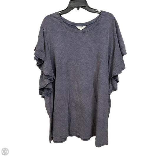 Top Short Sleeve By Terra & Sky In Grey, Size: 4x