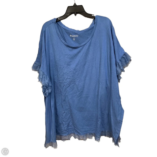 Top Short Sleeve By Roamans In Blue, Size: 3x