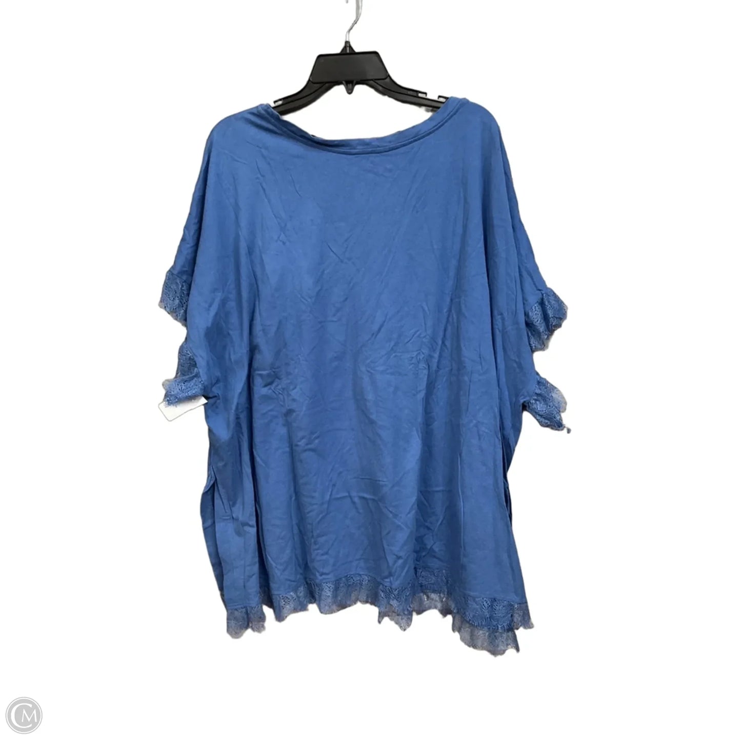 Top Short Sleeve By Roamans In Blue, Size: 3x