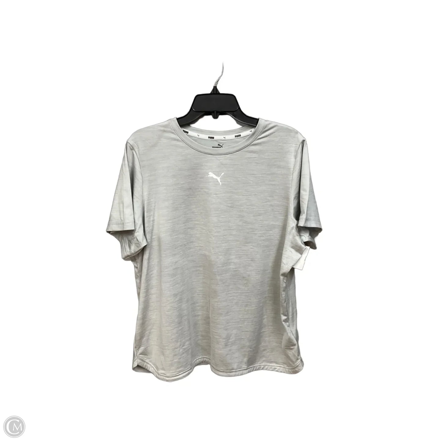 Athletic Top Short Sleeve By Puma In Grey, Size: Xl