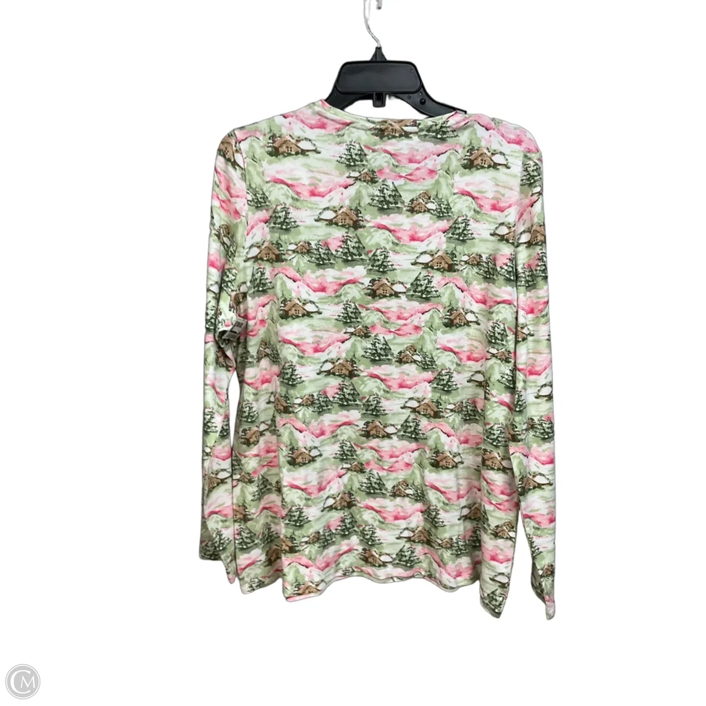 Top Long Sleeve By Kim Rogers In Green, Size: Xl