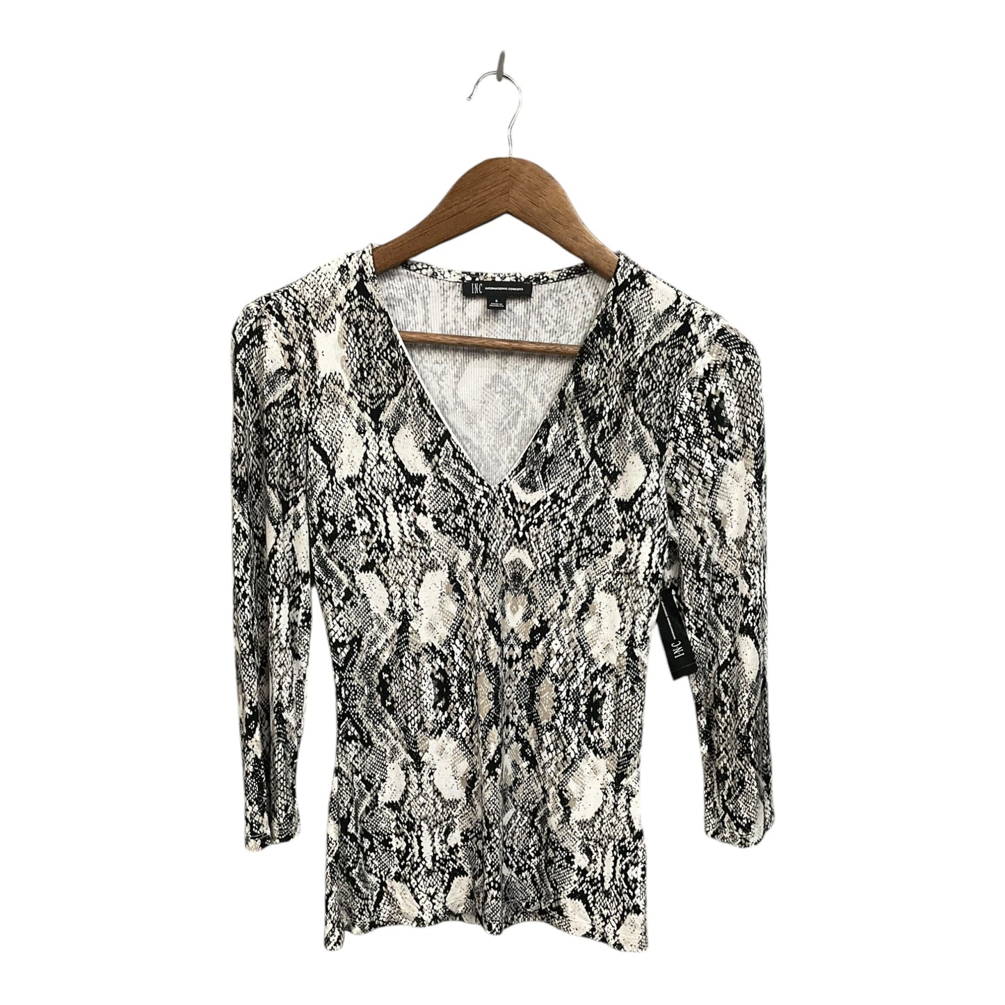 Top 3/4 Sleeve By Inc In Animal Print, Size: S