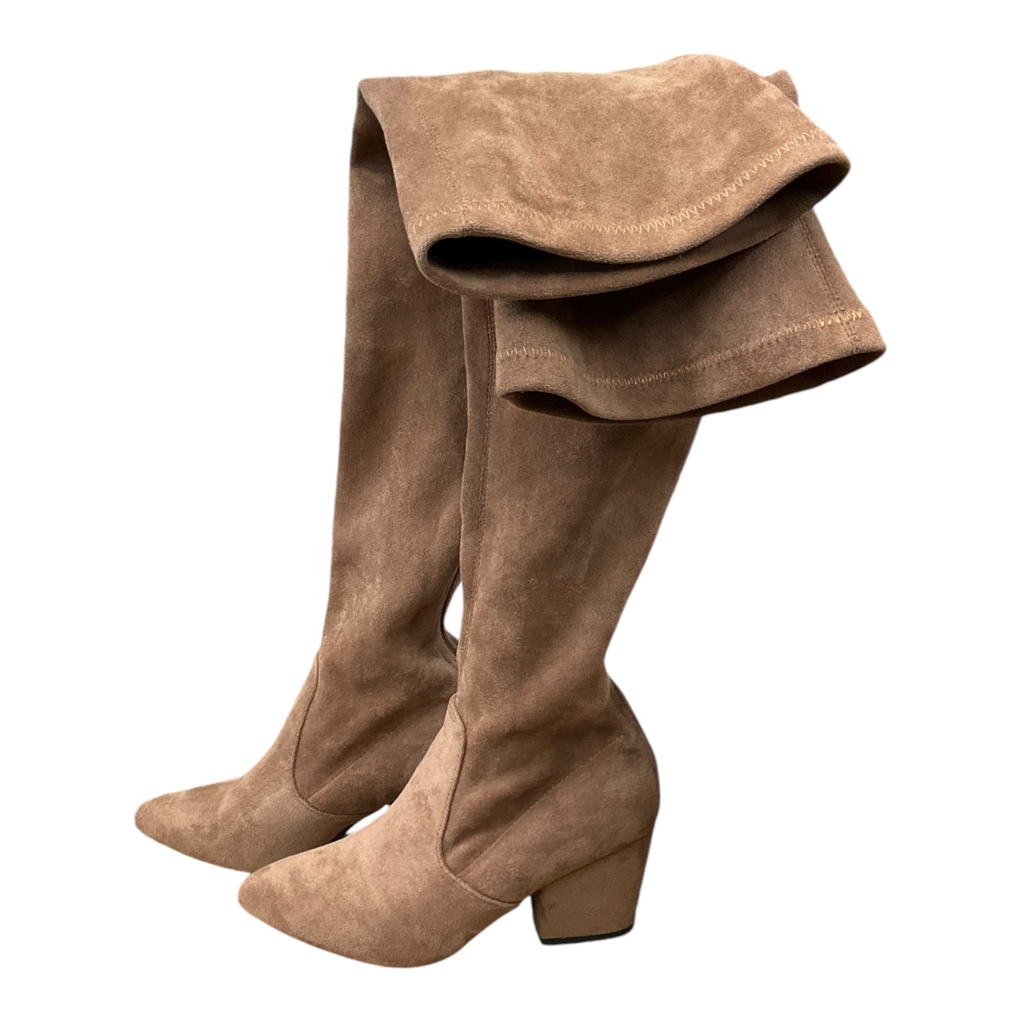 Boots Knee Heels By Cmb In Tan, Size: 9.5