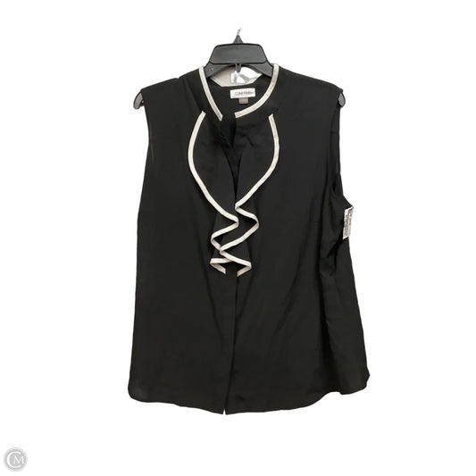 Top Sleeveless By Calvin Klein In Black & White, Size: Xl