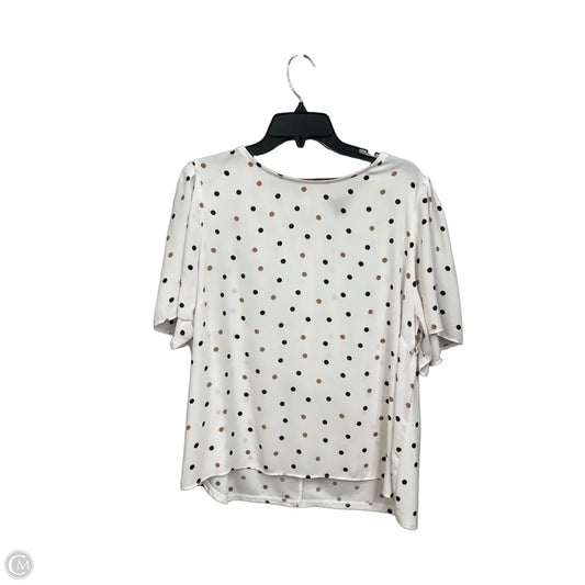 Top Short Sleeve By Ann Taylor In Polkadot Pattern, Size: Xl