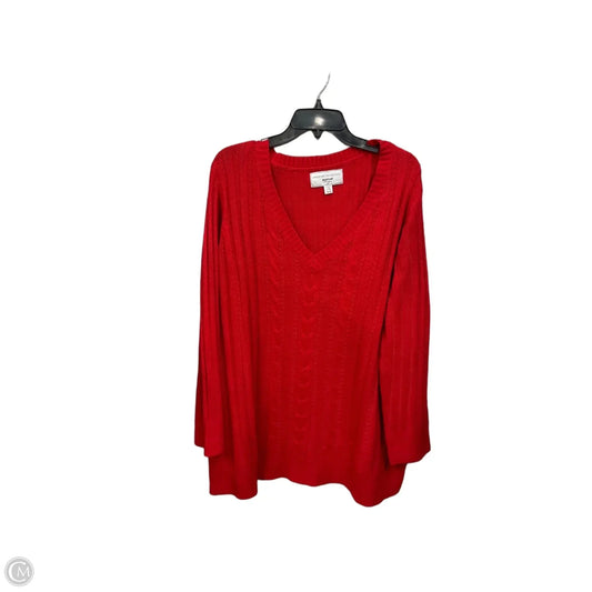 Sweater By Avenue In Red, Size: 2x