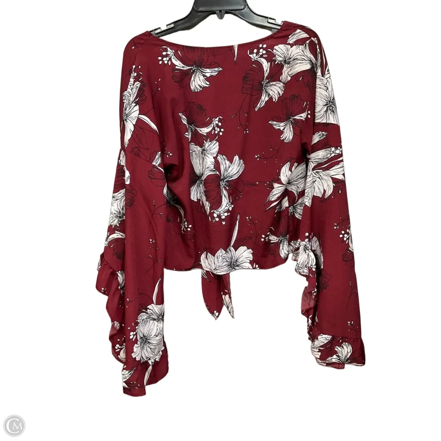 Top Long Sleeve By Clothes Mentor In Maroon, Size: M