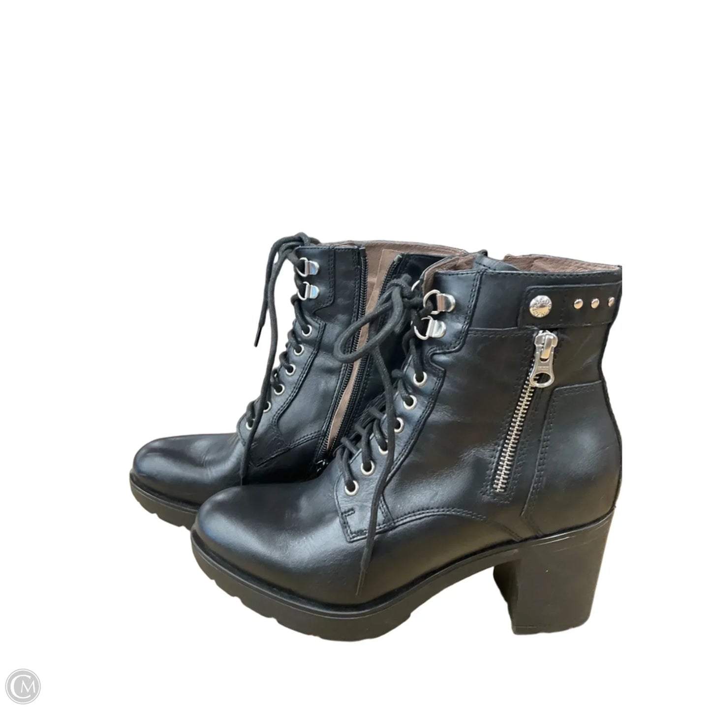 Boots Ankle Heels By Clothes Mentor In Black, Size: 7