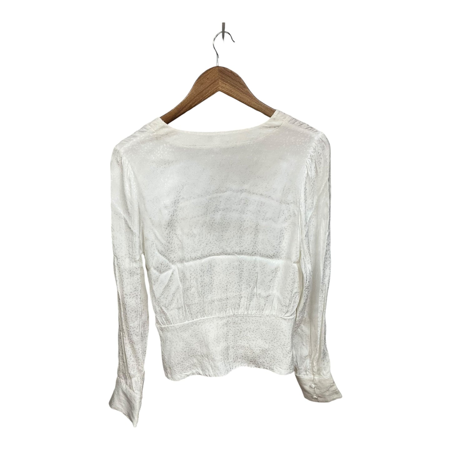 Top Long Sleeve By Express In White, Size: M