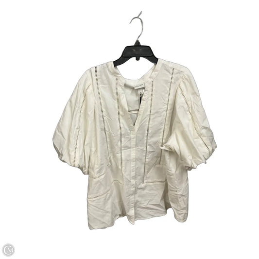 Top Short Sleeve By Ava & Viv In White, Size: 3x