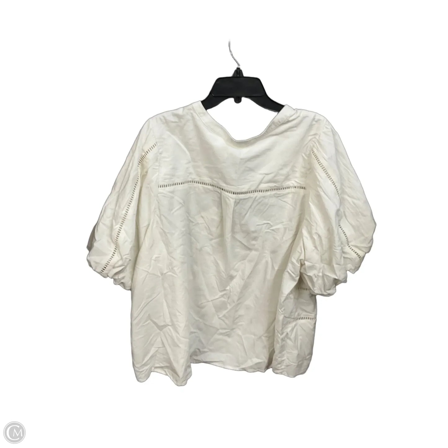 Top Short Sleeve By Ava & Viv In White, Size: 3x
