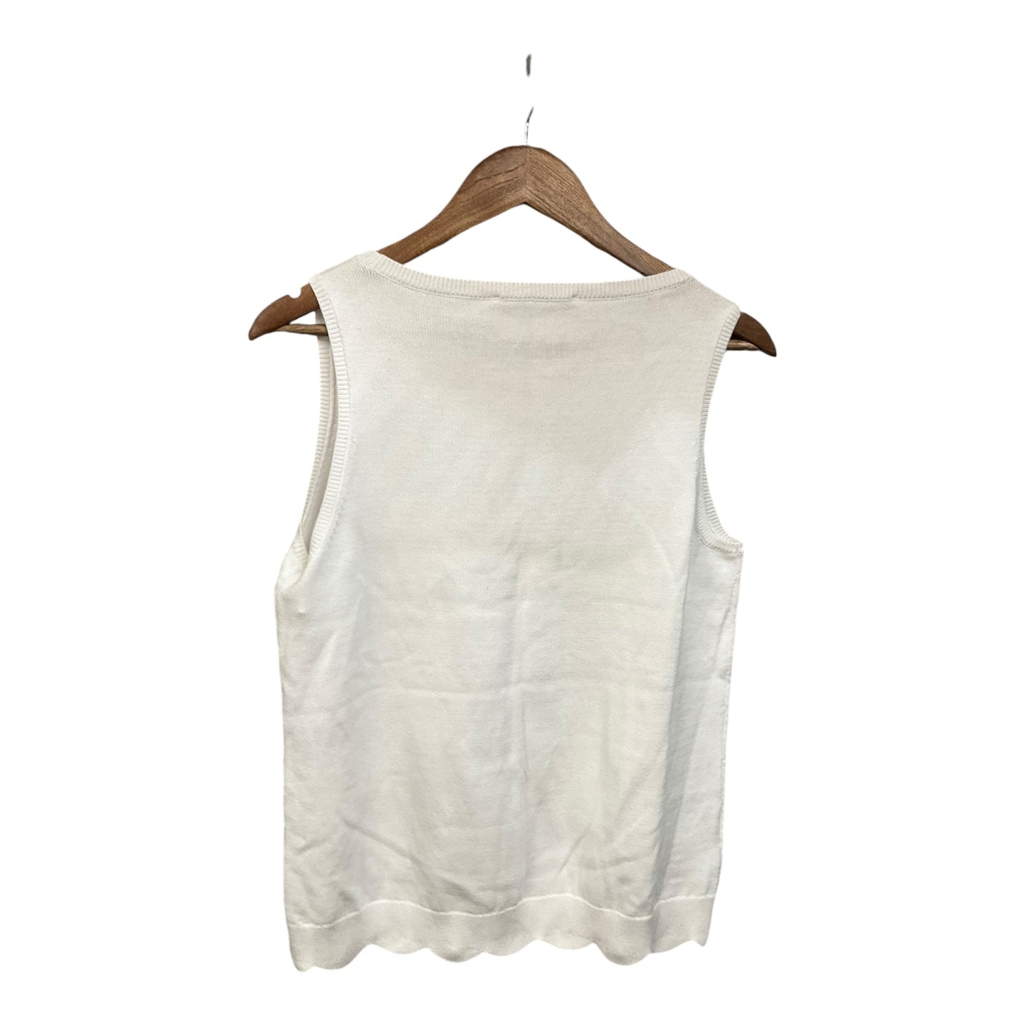 Top Sleeveless By Loft In White, Size: M