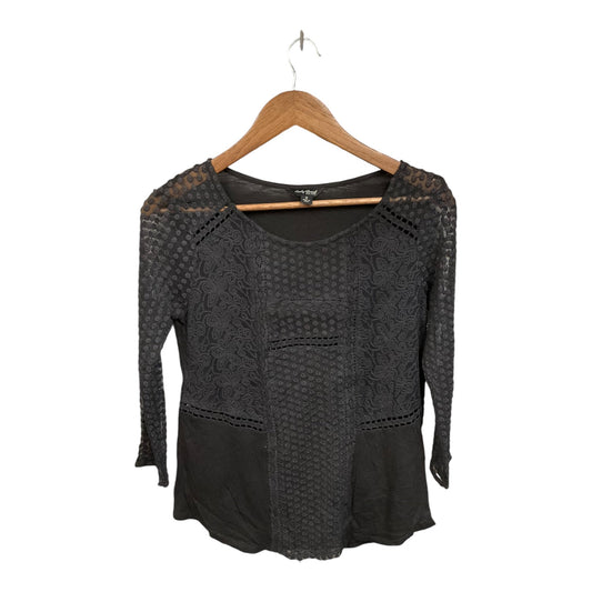 Top 3/4 Sleeve By Lucky Brand In Black, Size: S