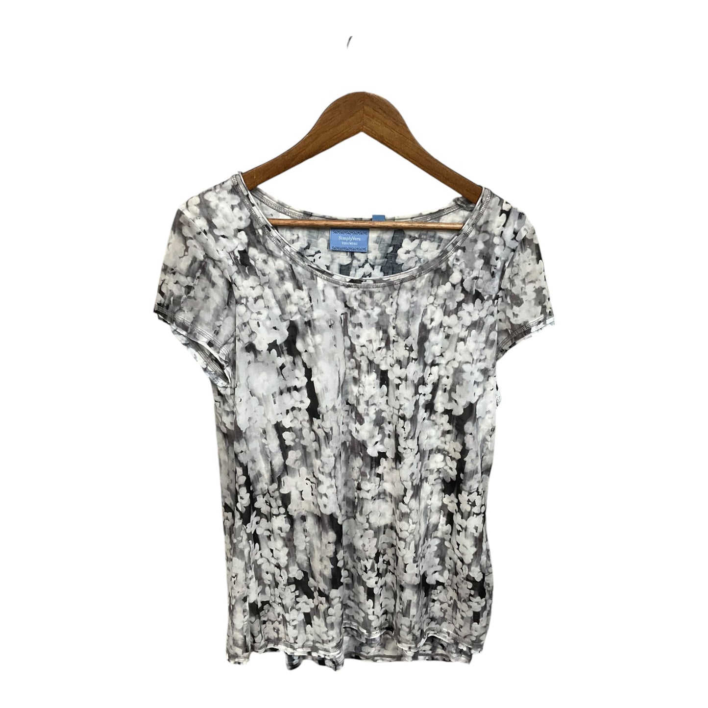 Top Short Sleeve By Simply Vera In Black & White, Size: M