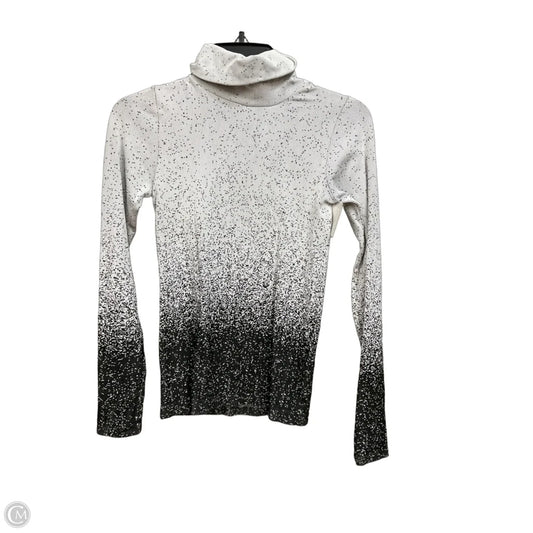 Athletic Top Long Sleeve Collar By Athleta In Black & White, Size: Xs