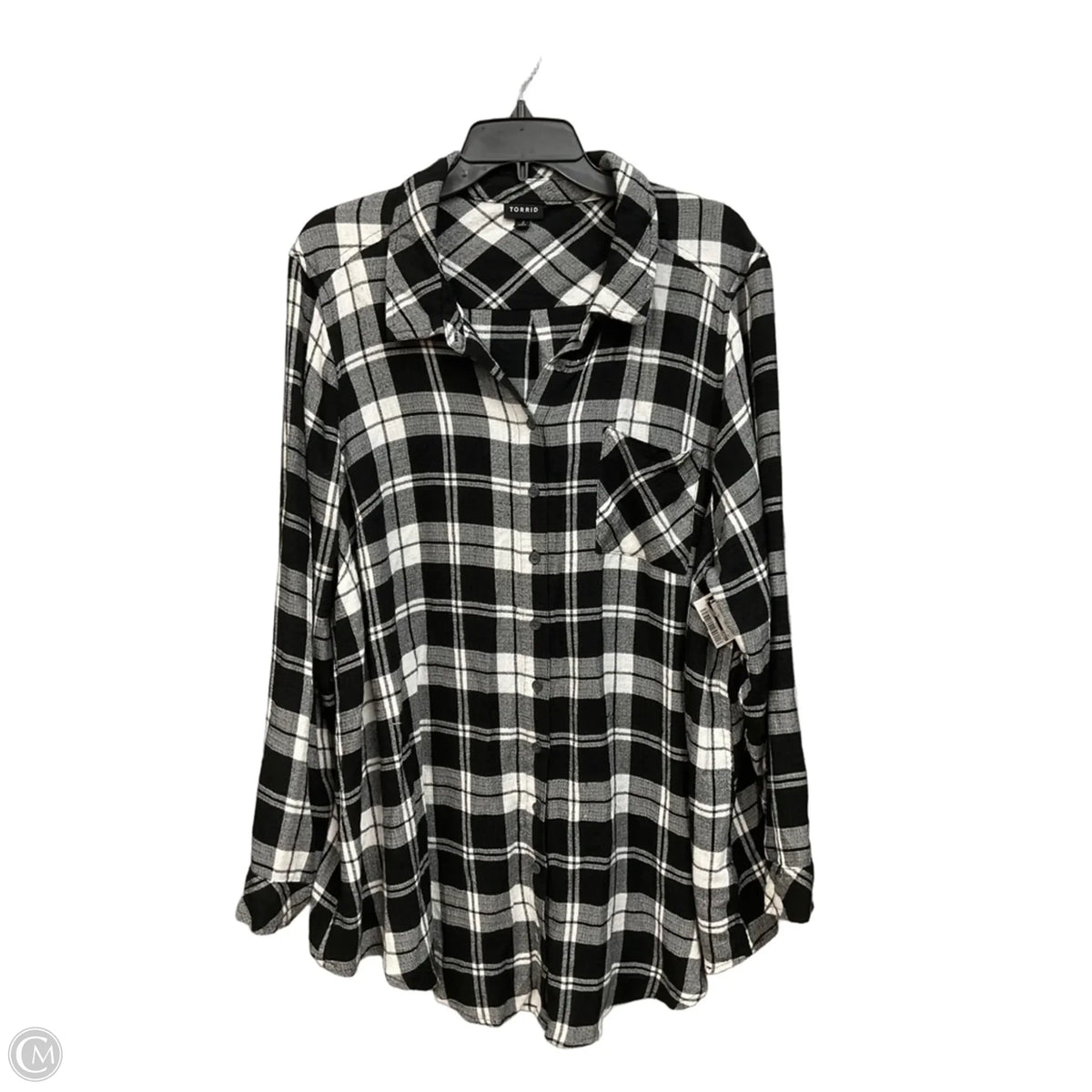 Top Long Sleeve By Torrid In Plaid Pattern, Size: 3x