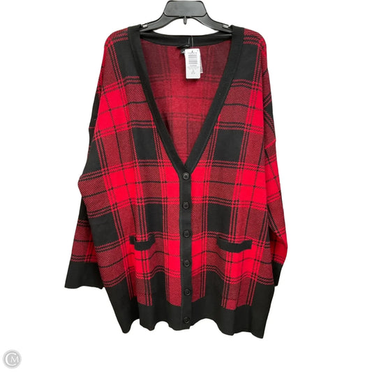 Cardigan By Torrid In Black & Red, Size: 3x
