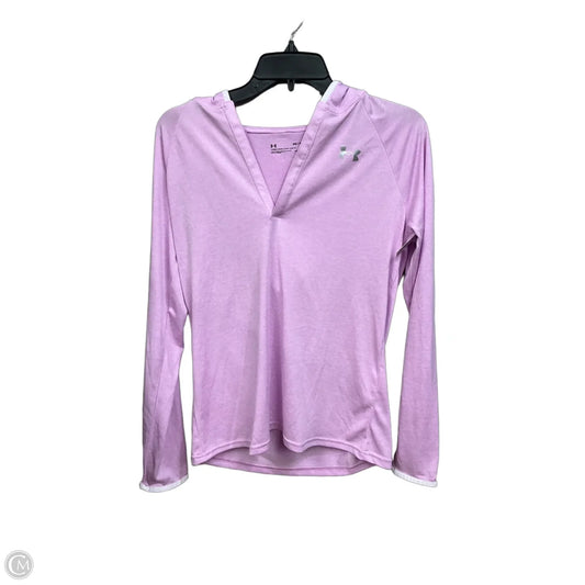Athletic Top Long Sleeve Hoodie By Under Armour In Pink, Size: S