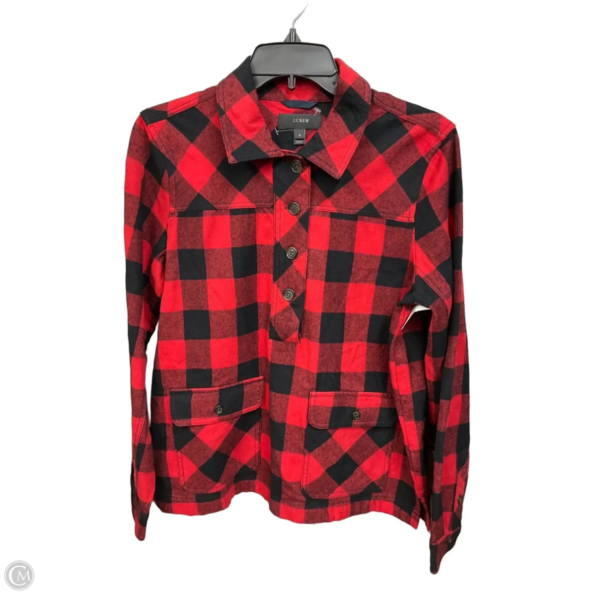 Top Long Sleeve By J. Crew In Plaid Pattern, Size: S