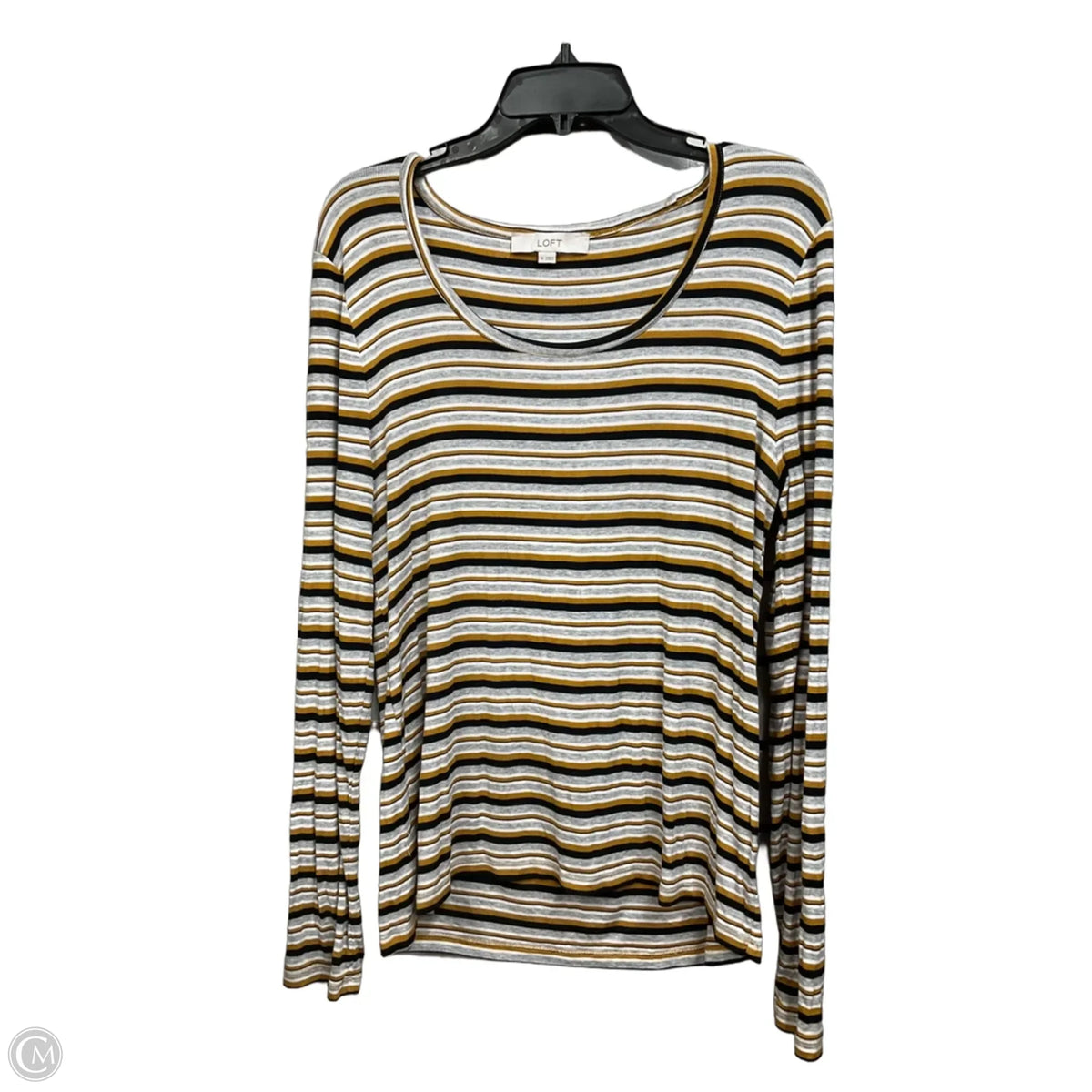 Top Long Sleeve By Loft In Striped Pattern, Size: Xl