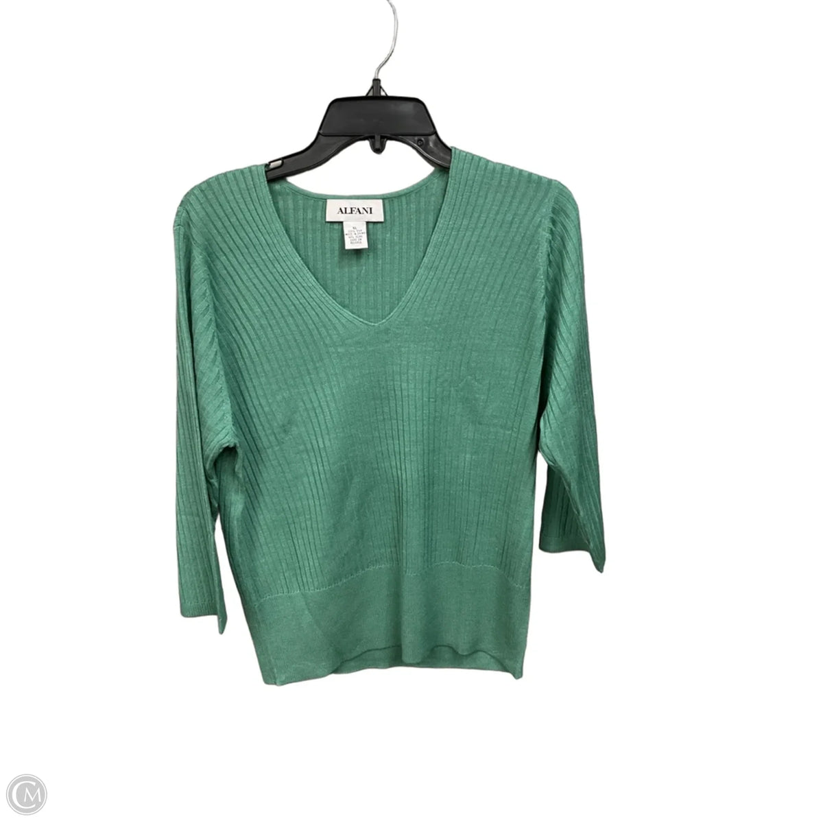Top 3/4 Sleeve Basic By Alfani In Green, Size: Xl