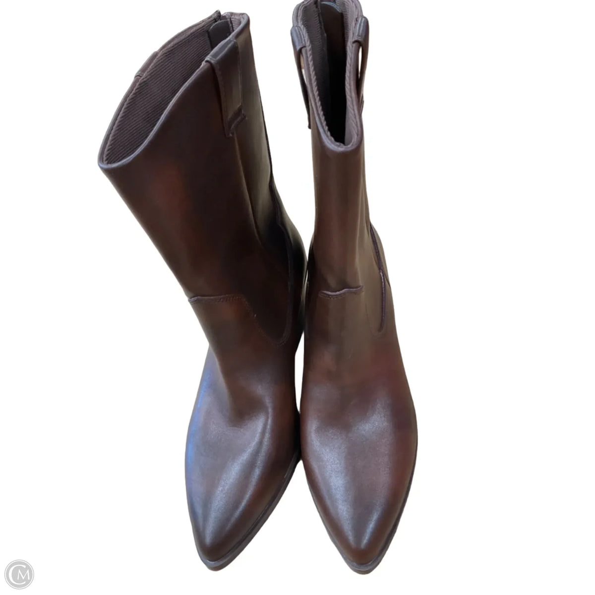 Boots Ankle Heels By Dv In Brown, Size: 8