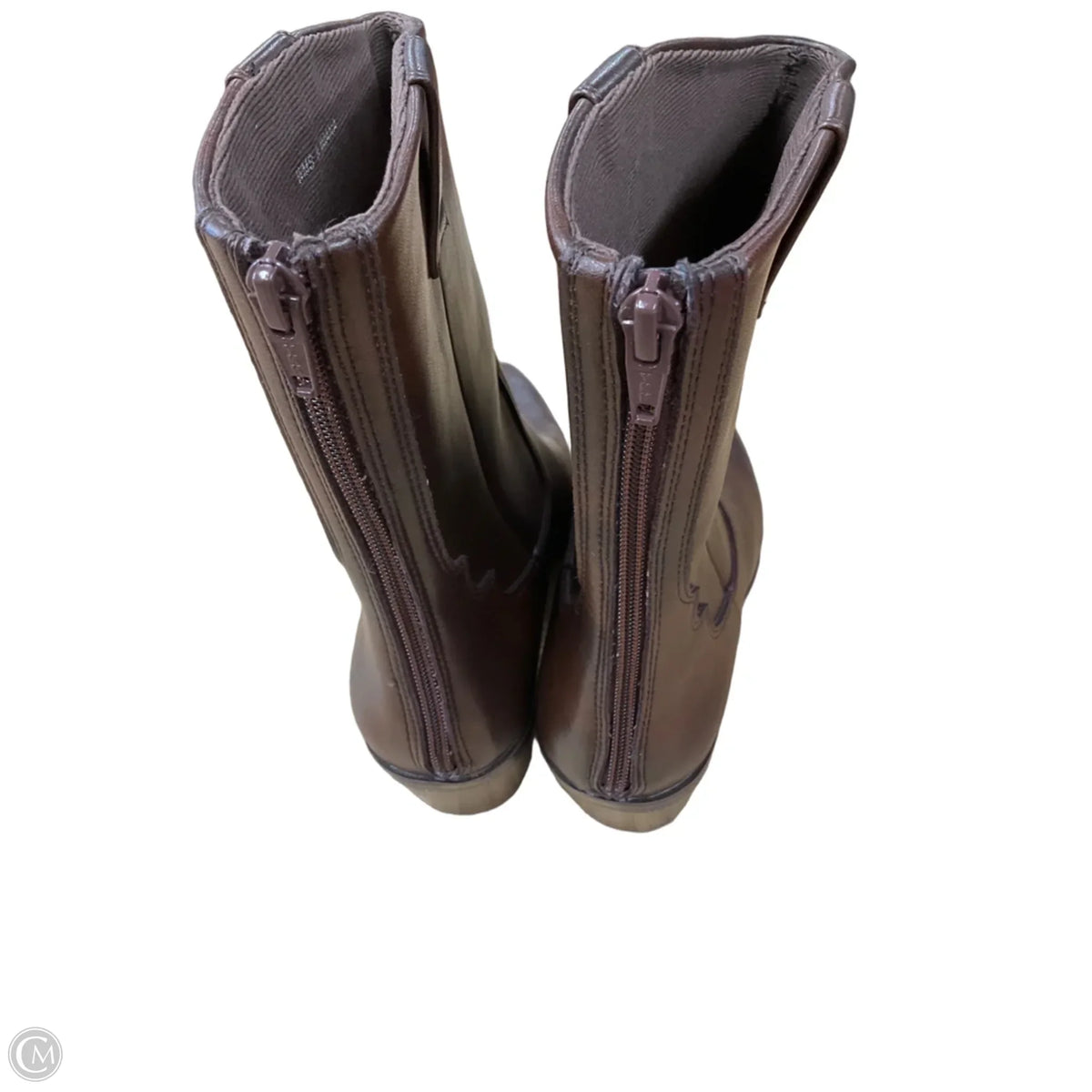 Boots Ankle Heels By Dv In Brown, Size: 8