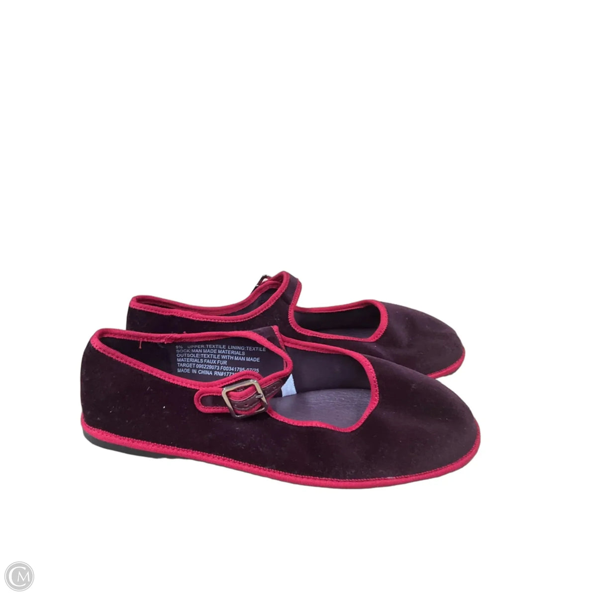 Shoes Flats By Universal Thread In Maroon, Size: 9.5
