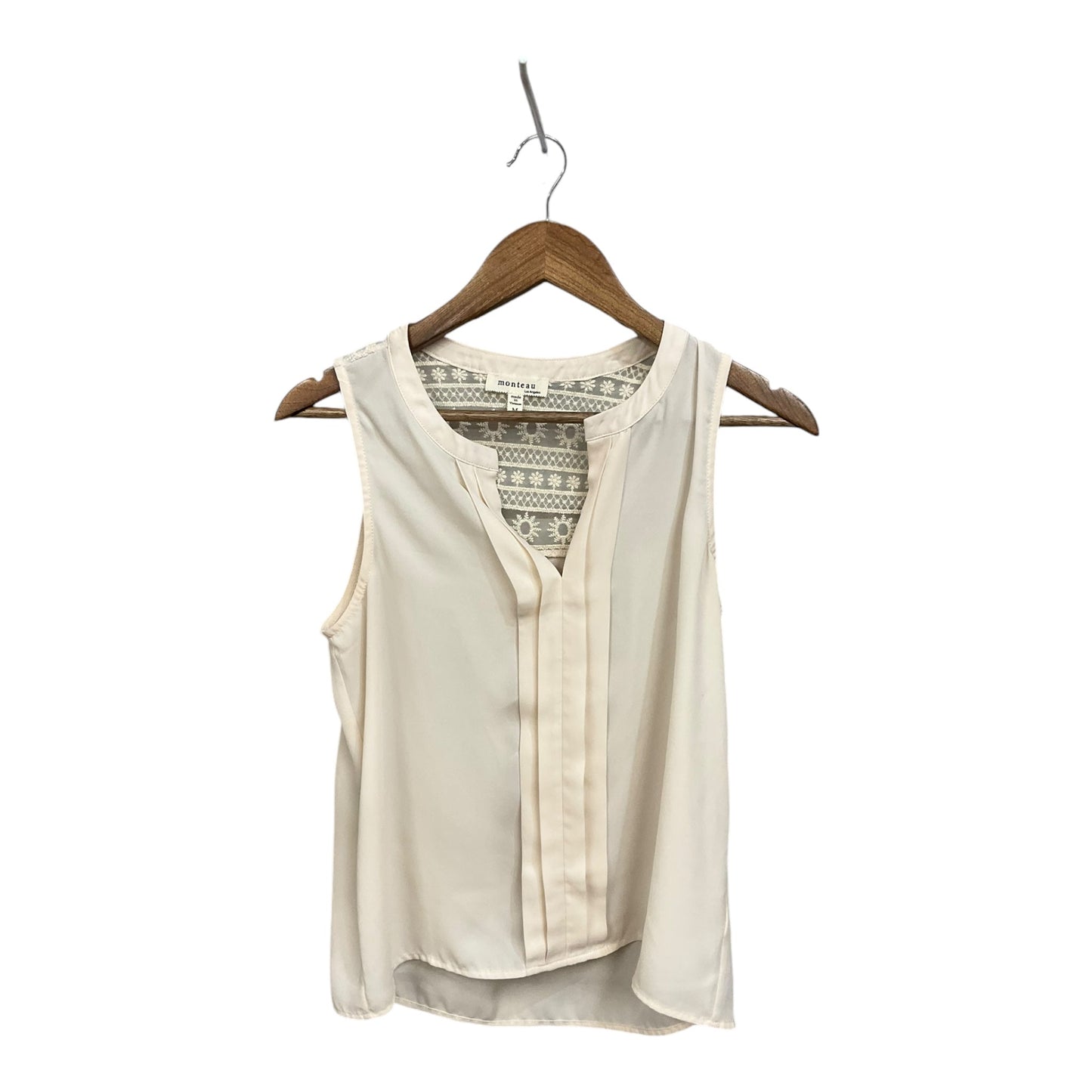 Top Sleeveless By Monteau In White, Size: M