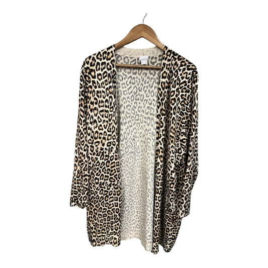 Cardigan By Chicos In Animal Print, Size: Xl