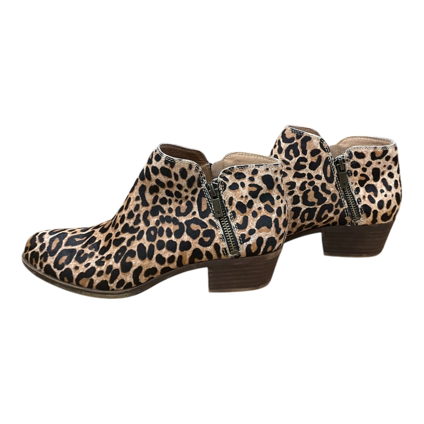 Boots Ankle Heels By Lucky Brand In Animal Print, Size: 8.5