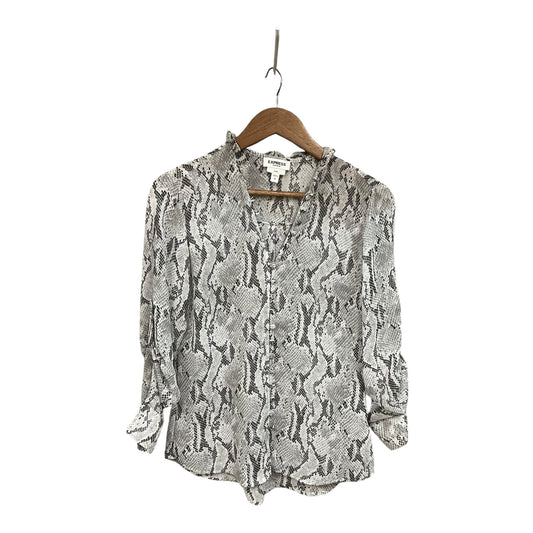 Blouse Long Sleeve By Express In Animal Print, Size: S