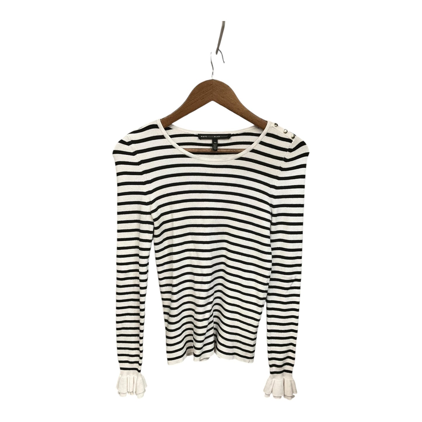 Top Long Sleeve By White House Black Market In Striped Pattern, Size: Xs