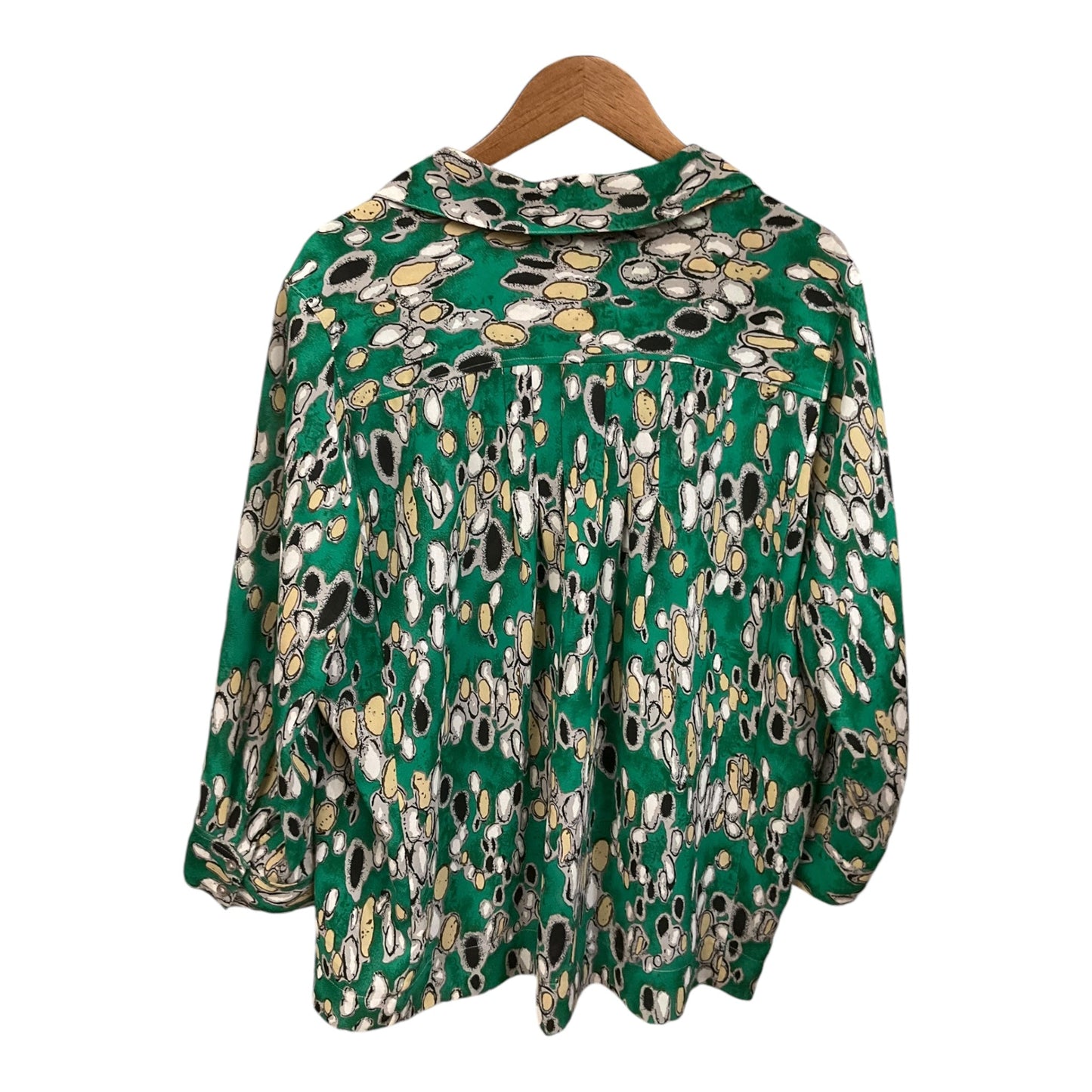 Blouse Long Sleeve By Ninety Woman In Green, Size: 2x