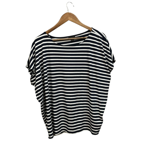 Top Short Sleeve By Ann Taylor In Striped Pattern, Size: Xl