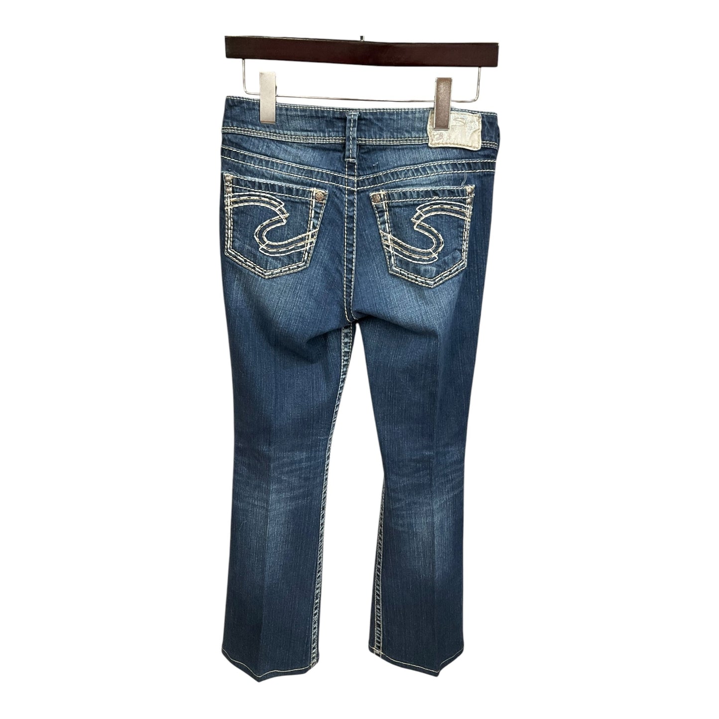 Jeans Boot Cut By Silver In Blue Denim, Size: 4