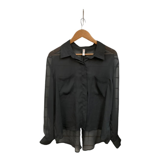 Blouse Long Sleeve By Xhilaration In Black, Size: 2x