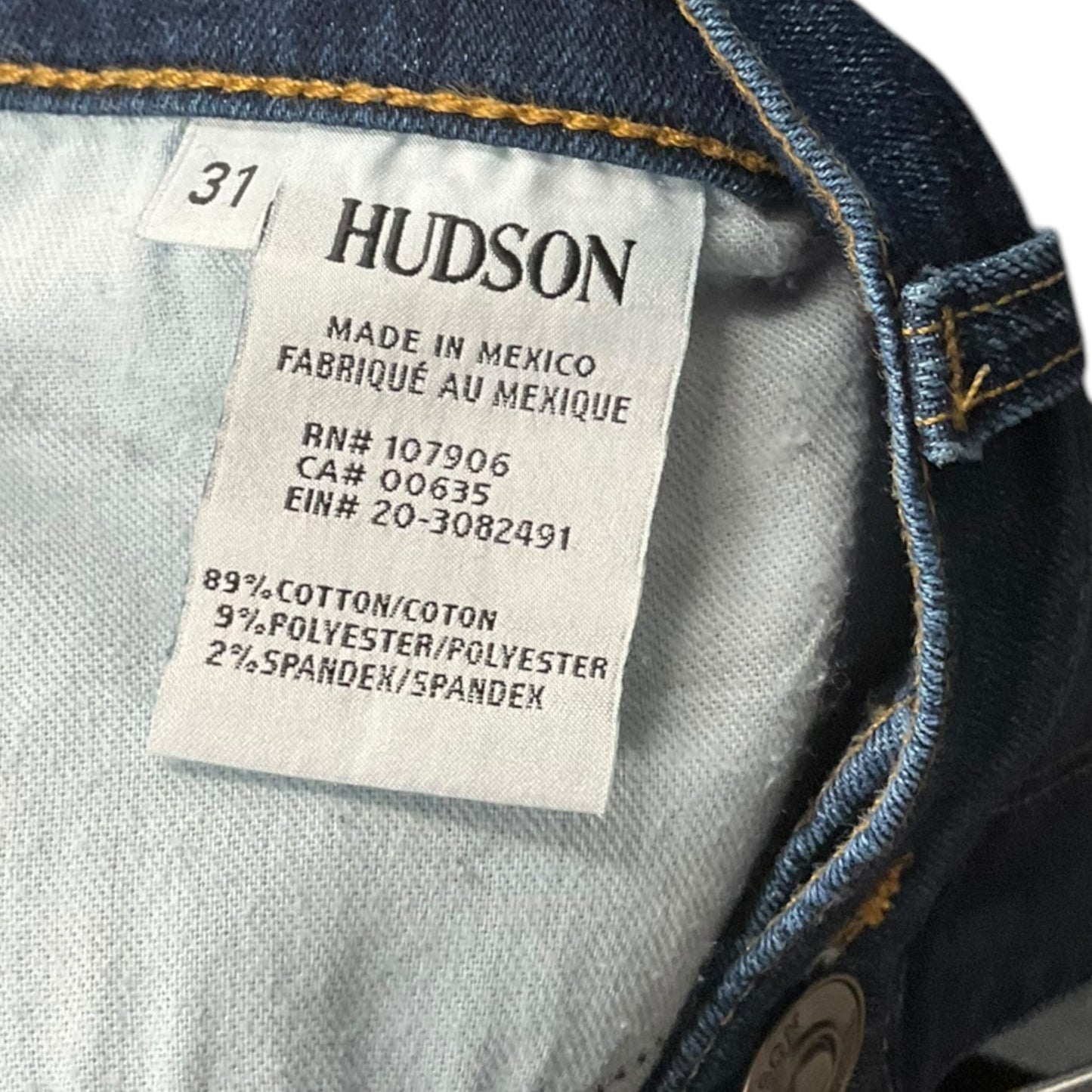 Jeans Straight By Hudson In Blue Denim, Size: 8