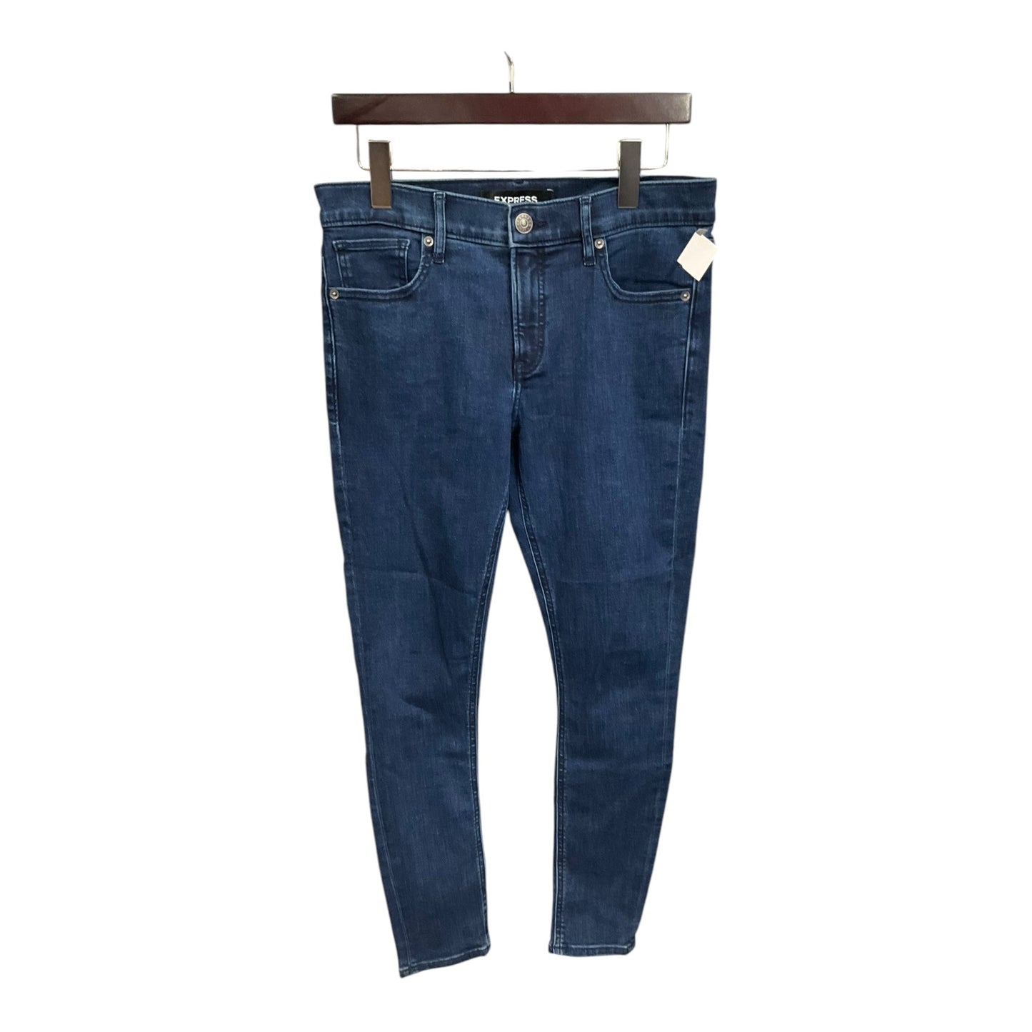 Jeans Skinny By Express In Blue Denim, Size: 8