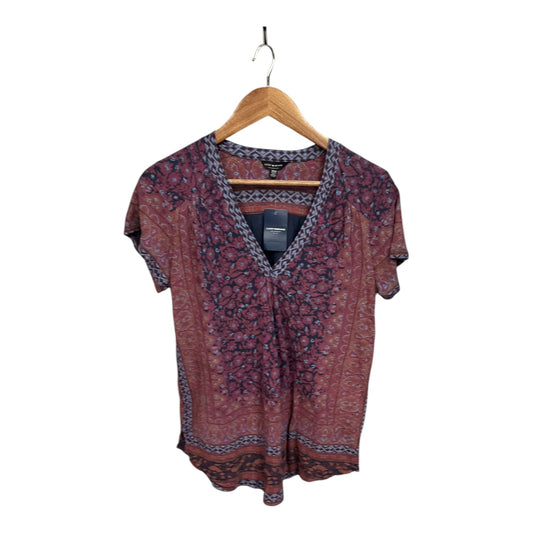 Top Short Sleeve By Lucky Brand In Multi-colored, Size: M