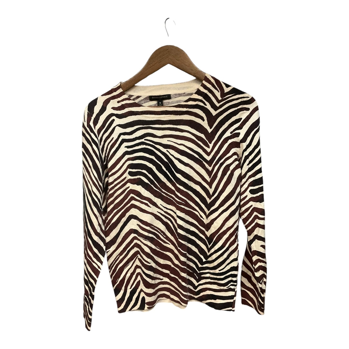 Top Long Sleeve By Banana Republic In Animal Print, Size: M