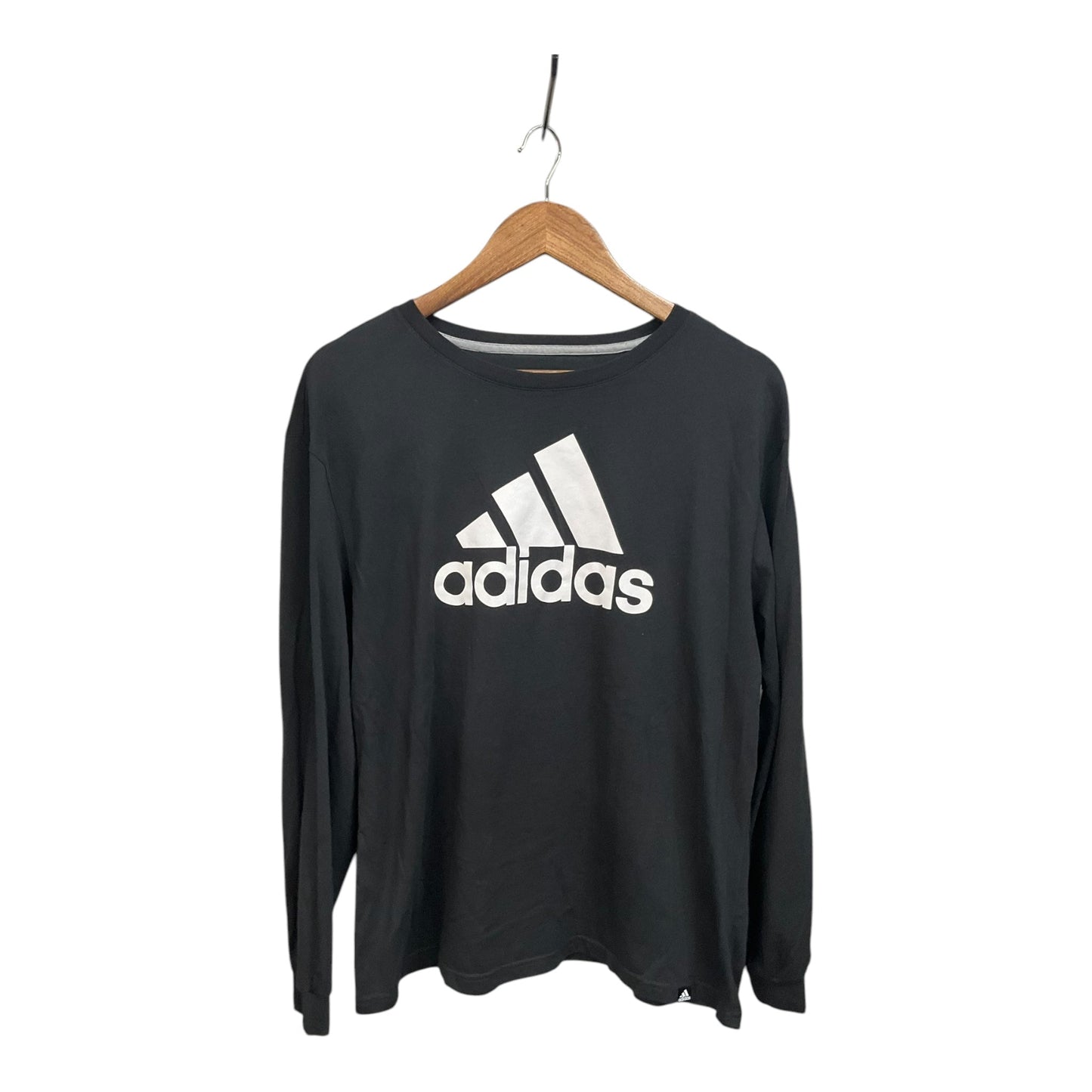 Athletic Top Long Sleeve Collar By Adidas In Black, Size: Xl