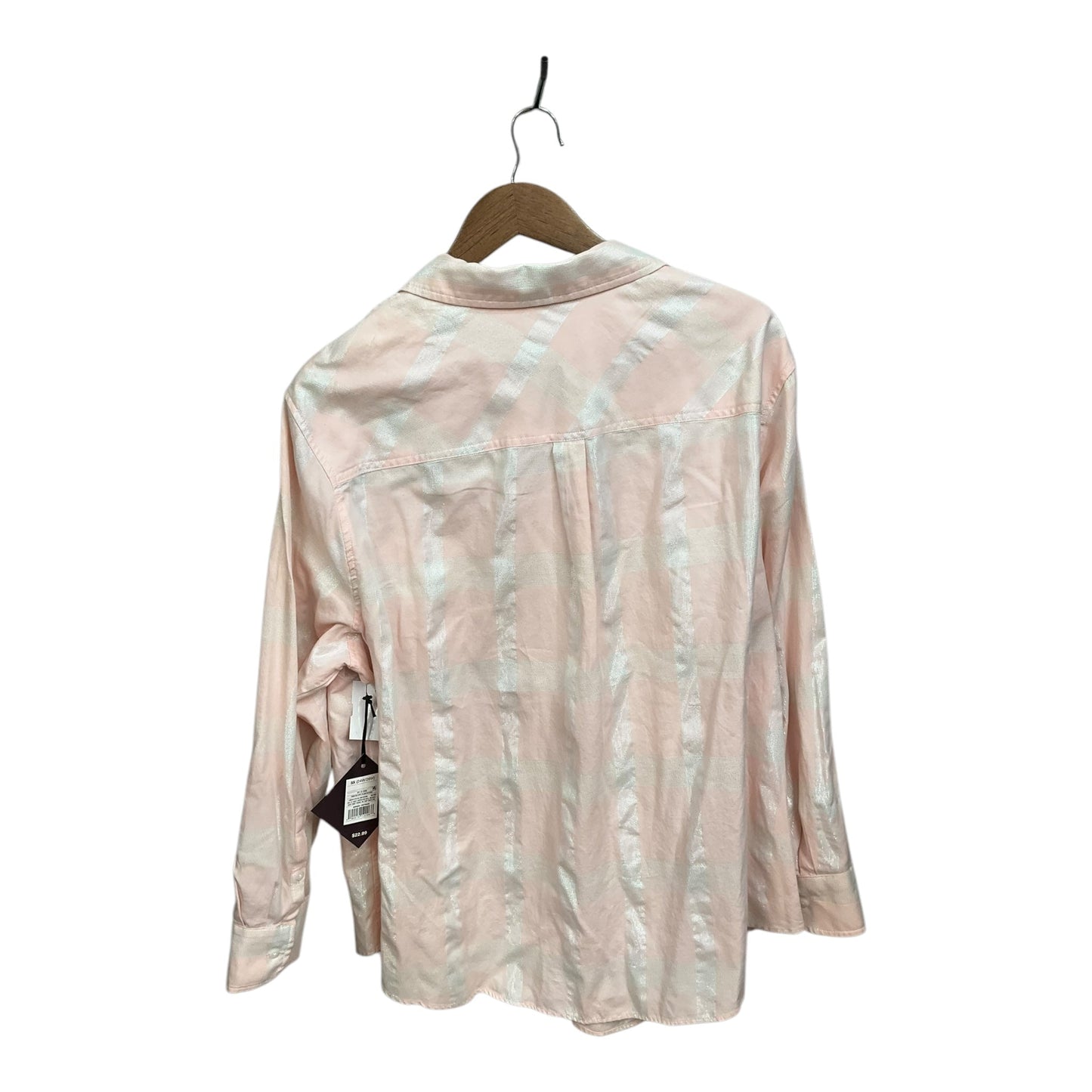 Top Long Sleeve By Ava & Viv In Pink, Size: 3x