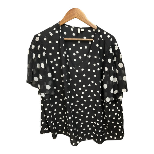 Blouse Short Sleeve By Clothes Mentor In Polkadot Pattern, Size: 3x