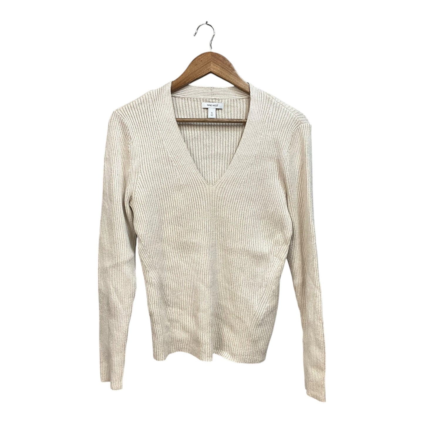 Top Long Sleeve By Nine West In Tan, Size: Xl