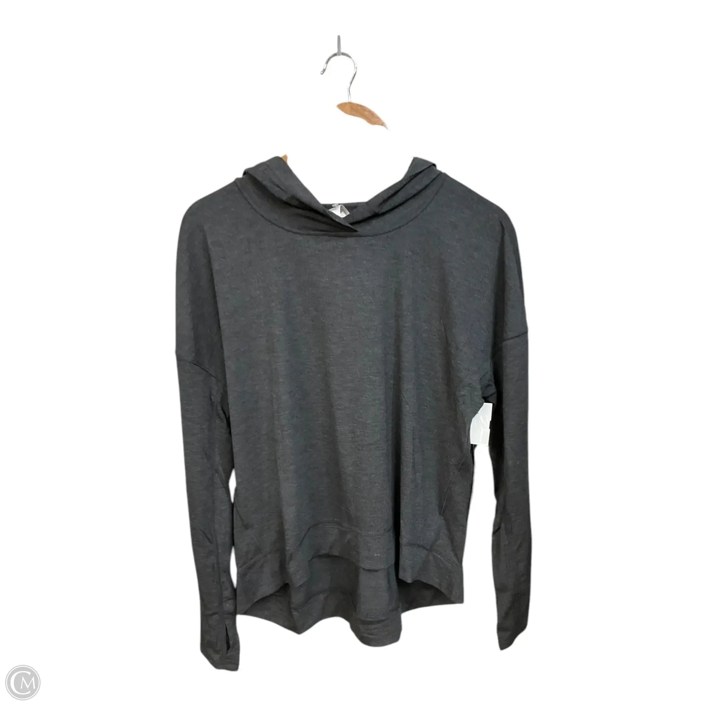 Athletic Top Long Sleeve Hoodie By 90 Degrees By Reflex In Grey, Size: M