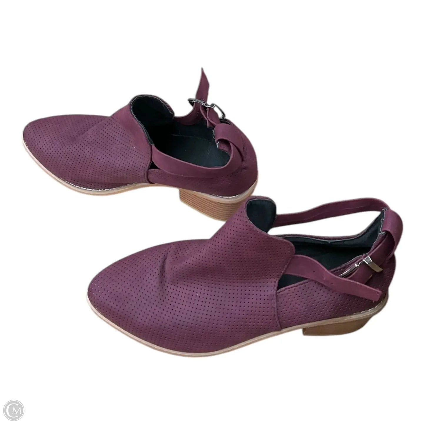 Boots Ankle Heels By Clothes Mentor In Maroon, Size: 9