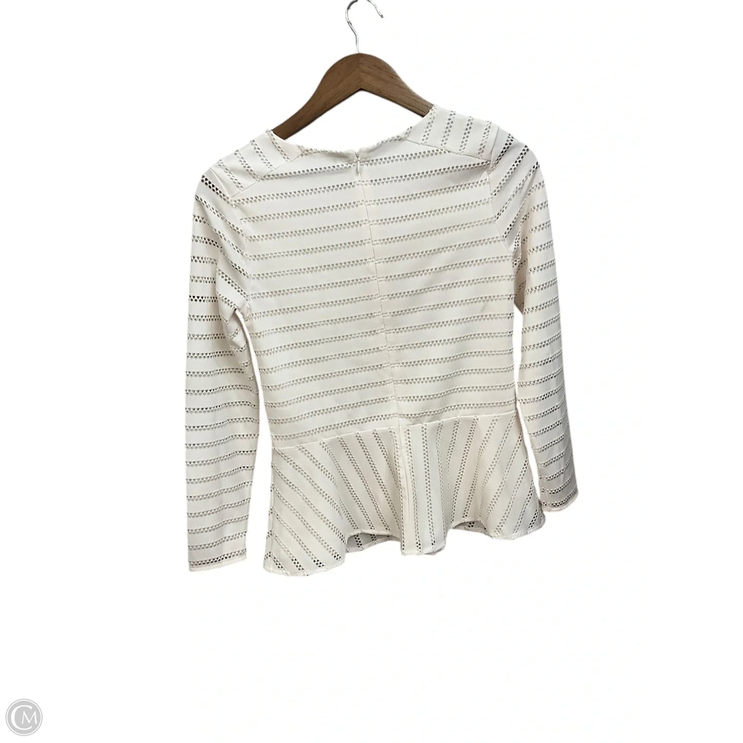 Blouse Long Sleeve By Banana Republic In White, Size: Xs